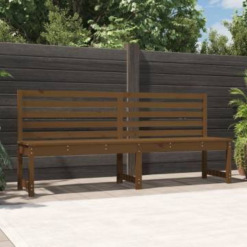 Garden Bench Honey Brown - Solid Pine Wood (201.5 cm)