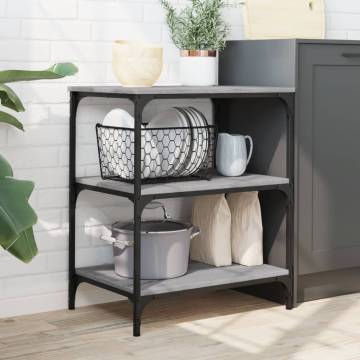 Kitchen Trolley Grey Sonoma 60x41x76 cm - Stylish & Practical