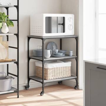 Kitchen Trolley Grey Sonoma 60x41x76 cm - Stylish & Practical