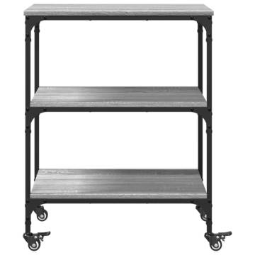 Kitchen Trolley Grey Sonoma 60x41x76 cm - Stylish & Practical