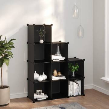 Versatile Black PP Storage Cube Organiser with 9 Cubes