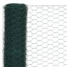 Chicken Wire Fence Steel with PVC Coating 25x1.2m Green