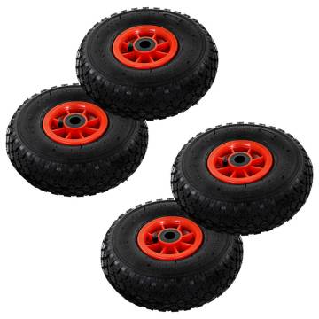 Sack Truck Wheels 4 pcs Rubber 3.00-4 (245x82) - Durable & Heavy-Duty