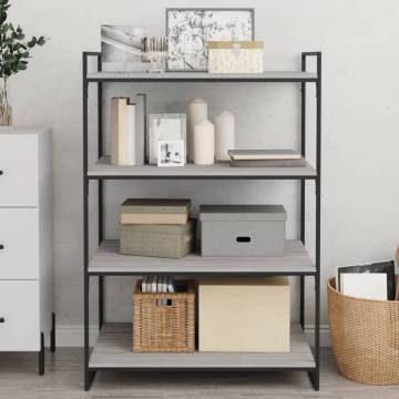 4 pcs Grey Sonoma Wall Shelves - Stylish Storage Solution