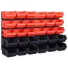 32 Piece Storage Bin Kit with Wall Panels Red and Black Colour black and red Quantity in Package 32 Number of 1 