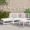 Garden Sofa with Footstool - 2-Seater White Pine Wood