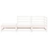 Garden Sofa with Footstool - 2-Seater White Pine Wood