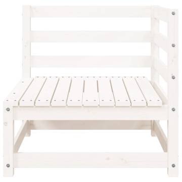 Garden Sofa with Footstool - 2-Seater White Pine Wood