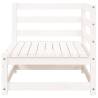 Garden Sofa with Footstool - 2-Seater White Pine Wood