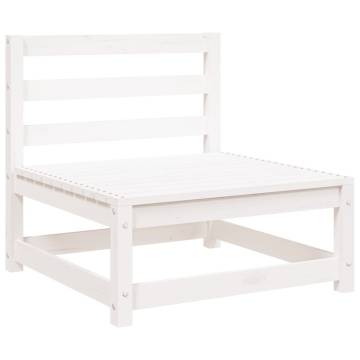 Garden Sofa with Footstool - 2-Seater White Pine Wood