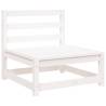 Garden Sofa with Footstool - 2-Seater White Pine Wood