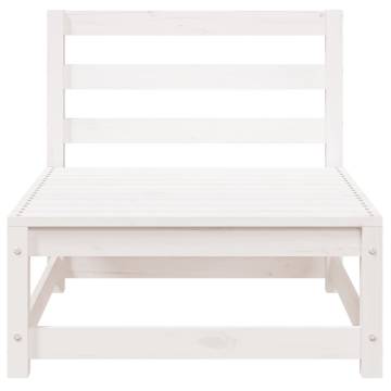 Garden Sofa with Footstool - 2-Seater White Pine Wood