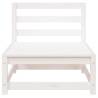 Garden Sofa with Footstool - 2-Seater White Pine Wood