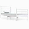 White Solid Wood Pine Bed Frame - 90x200 cm | HipoMarket