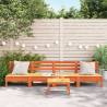 Garden Sofas Armless 4 pcs Wax Brown Solid Wood Pine | HipoMarket