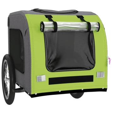 Pet Bike Trailer - Green & Grey Oxford Fabric & Iron