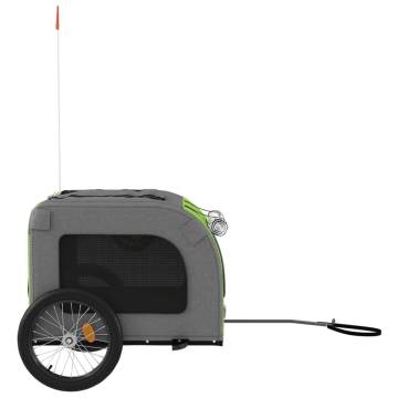 Pet Bike Trailer - Green & Grey Oxford Fabric & Iron