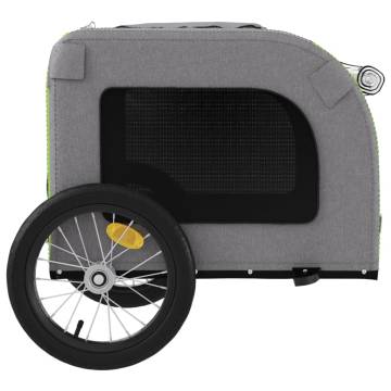 Pet Bike Trailer - Green & Grey Oxford Fabric & Iron