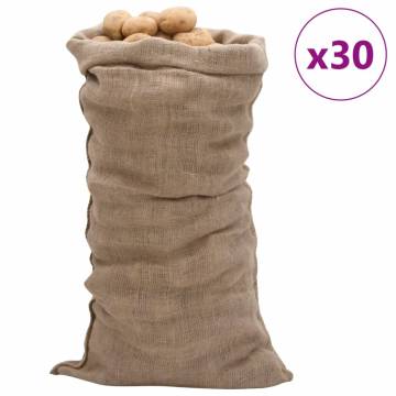 Jute Sacks 30 pcs - 100% Natural Jute - Versatile & Durable