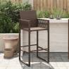 Garden Bar Stools 2 pcs Brown Poly Rattan Colour brown Quantity in Package 1 Model without pillow 