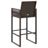 Brown Poly Rattan Garden Bar Stools - 2 Pack for Outdoor Relaxation