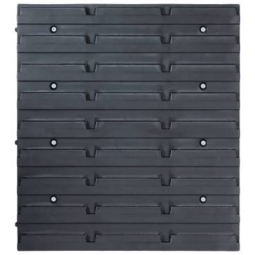 29 Piece Storage Bin Kit with Wall Panels - Red & Black