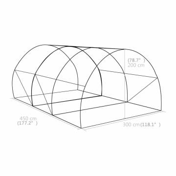 Spacious Greenhouse 13.5m² - 450x300x200 cm | Hipo Market