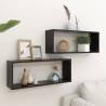 Wall Cube Shelf 2 pcs Black 60x15x23 cm Engineered Wood Colour black Size 60 x 15 x 23 cm Quantity in Package 2 Number of Pieces 1 