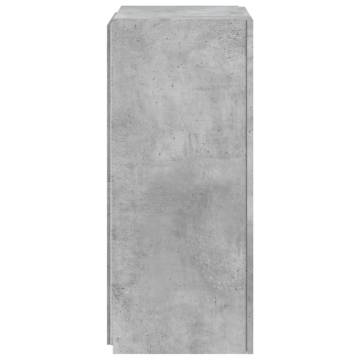 TV Wall Cabinet with LED Lights - Concrete Grey 40.5x35x80 cm