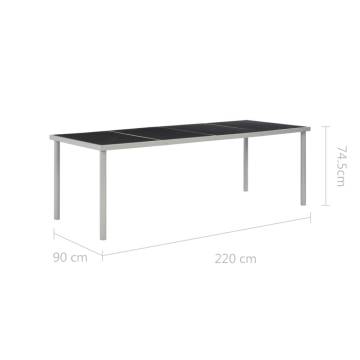 Elegant Black Garden Table - 220x90 cm Steel Design