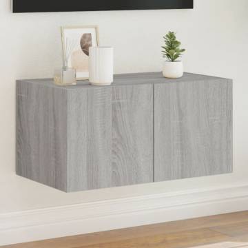 TV Wall Cabinet with LED Lights - Grey Sonoma | HipoMarket