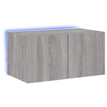 TV Wall Cabinet with LED Lights - Grey Sonoma | HipoMarket