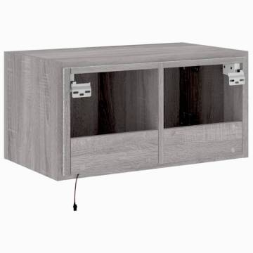 TV Wall Cabinet with LED Lights - Grey Sonoma | HipoMarket