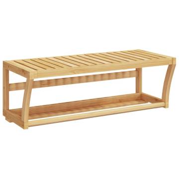 Stylish Bamboo Towel Shelf - Wall-Mounted 60x25x20 cm