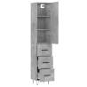 Stylish Highboard in Concrete Grey | 34.5x34x180 cm