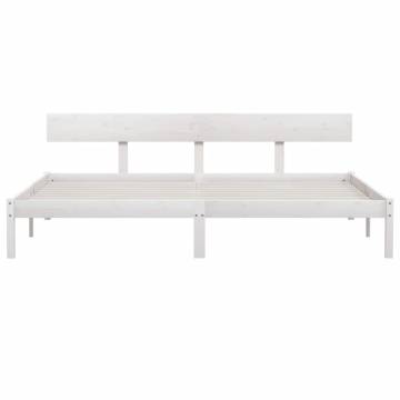 Super King Size White Solid Wood Bed Frame - 180x200 cm