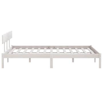 Super King Size White Solid Wood Bed Frame - 180x200 cm