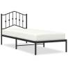 Metal Bed Frame with Headboard - Black 80x200 cm | HipoMarket