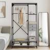 Wardrobe with Drawers Grey Sonoma | 100x40x180 cm | Hipomarket