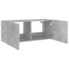 TV Wall Cabinet with LED Lights - Concrete Grey - 100x35x41 cm