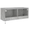 TV Wall Cabinet with LED Lights - Concrete Grey - 100x35x41 cm