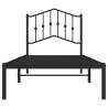 Metal Bed Frame with Headboard Black 90x200 cm - Hipomarket