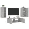 3 Piece TV Wall Cabinets with LED Lights Concrete Grey Colour concrete grey Quantity in Package 1 