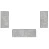 3 Piece TV Wall Cabinets with LED Lights - Concrete Grey