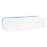 White TV Wall Cabinets with LED Lights - 2 pcs - 60x35x31 cm