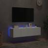 White TV Wall Cabinets with LED Lights - 2 pcs - 60x35x31 cm