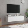 White TV Wall Cabinets with LED Lights - 2 pcs - 60x35x31 cm