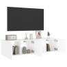 White TV Wall Cabinets with LED Lights - 2 pcs - 60x35x31 cm