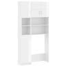 High Gloss White Washing Machine Cabinet Set - Stylish Storage