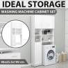 High Gloss White Washing Machine Cabinet Set - Stylish Storage